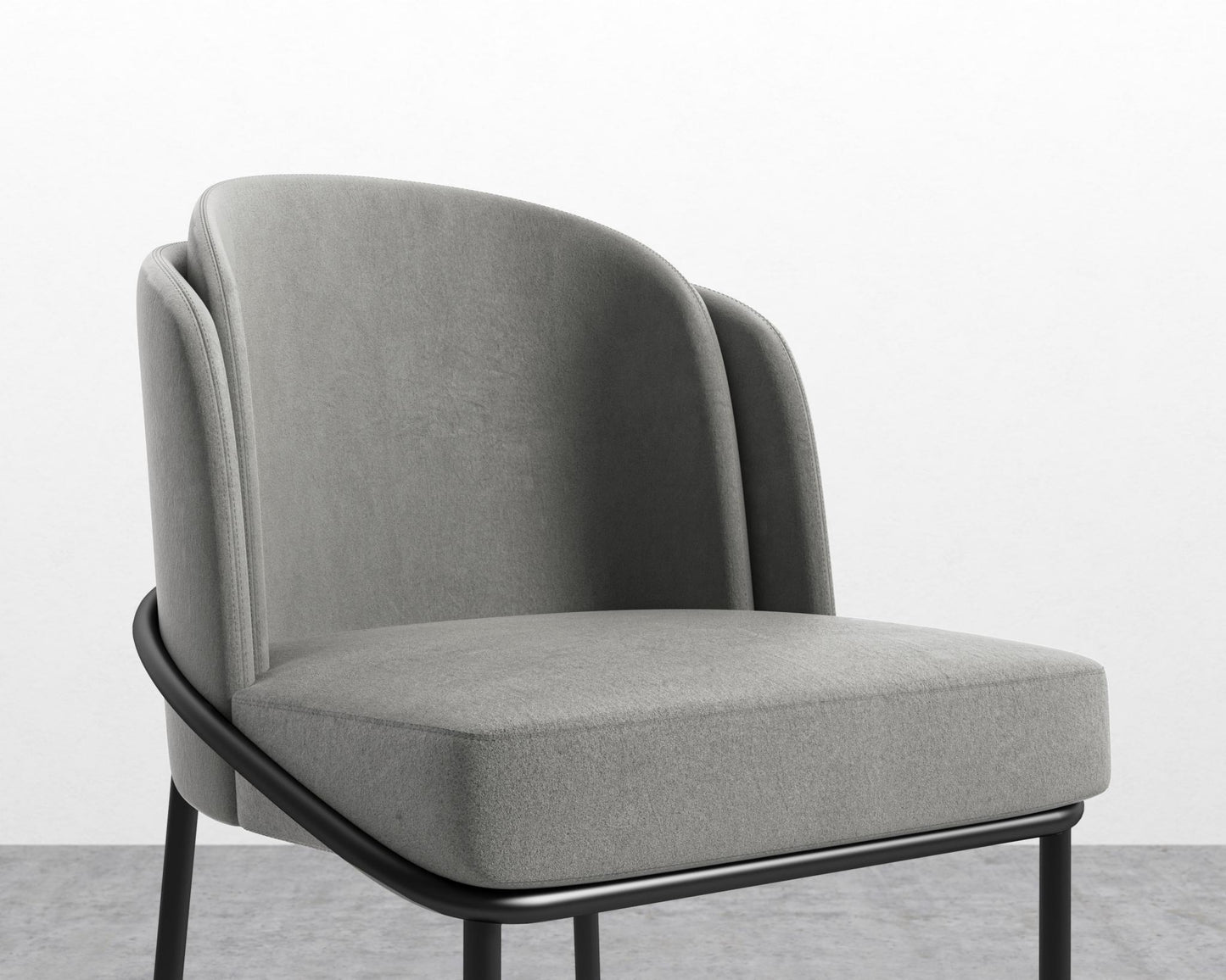 Angelo Bar Stool - Venice Suede - Strato - Black Frame