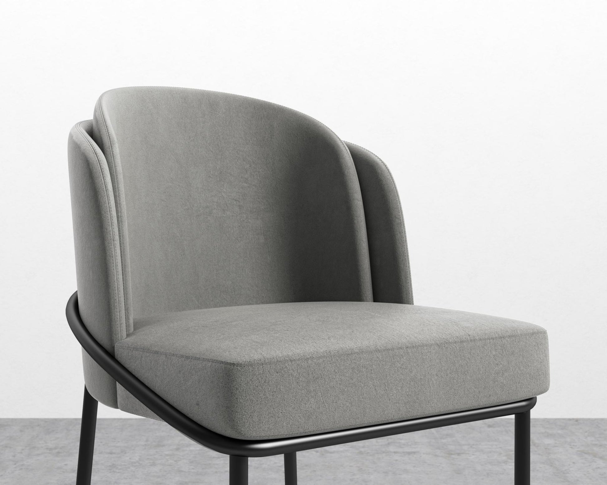 Angelo Bar Stool - Venice Suede - Strato - Black Frame