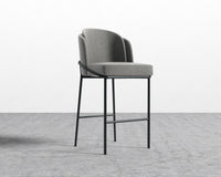 Angelo Bar Stool - Venice Suede - Strato - Black Frame