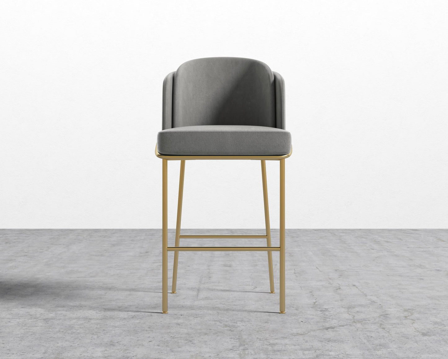 Angelo Bar Stool - Venice Suede - Strato - Gold Frame
