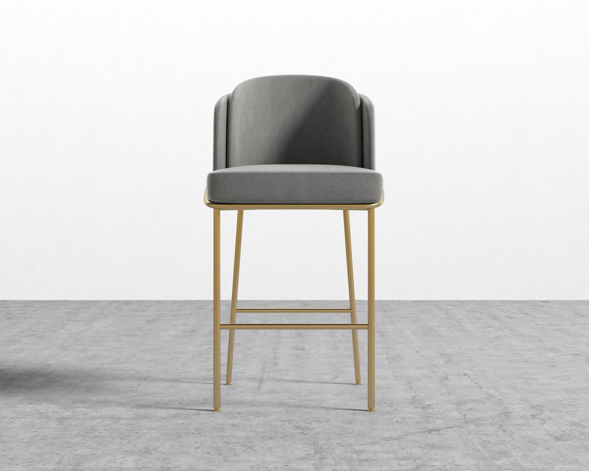 Angelo Bar Stool - Venice Suede - Strato - Gold Frame