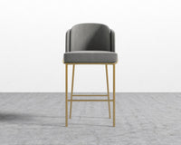 Angelo Bar Stool - Venice Suede - Strato - Gold Frame