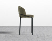 Angelo Bar Stool - Plush Velvet - Olive Green - Black