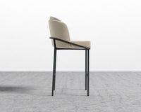 Angelo Bar Stool - Plush Velvet - Warm Taupe - Black