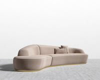 Reya Curved Sectional - Plush Velvet - Blush