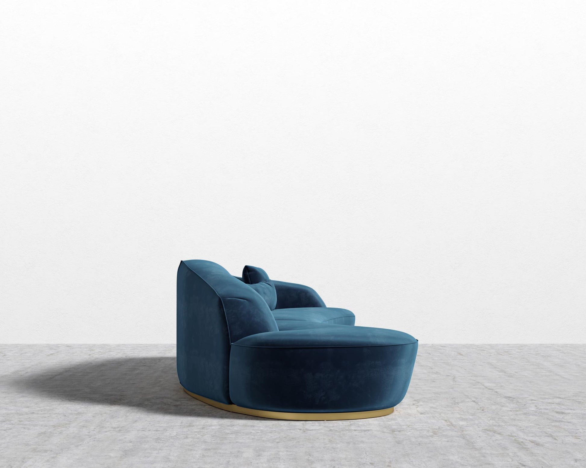 Reya Curved Sectional - Plush Velvet - Cobalt