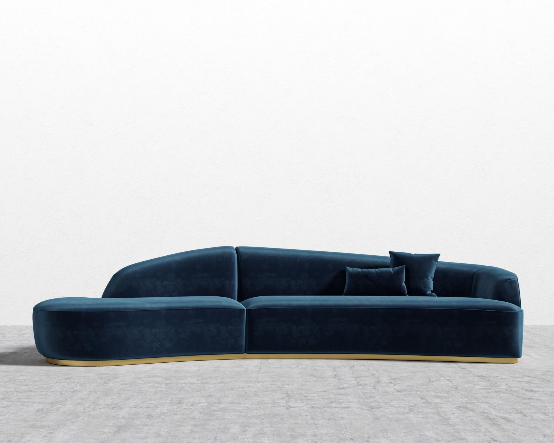 Reya Curved Sectional - Plush Velvet - Cobalt