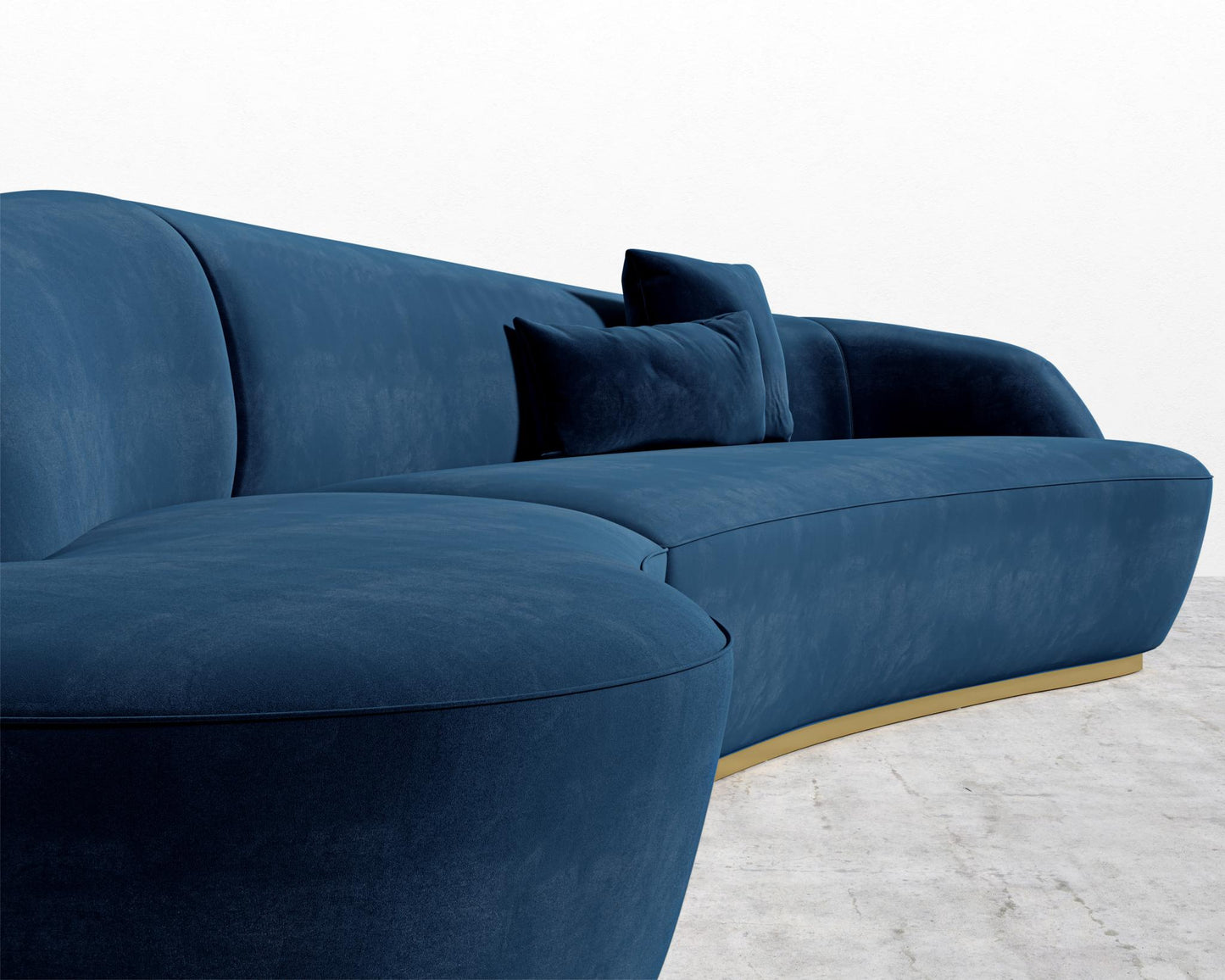Reya Curved Sectional - Plush Velvet - Cobalt