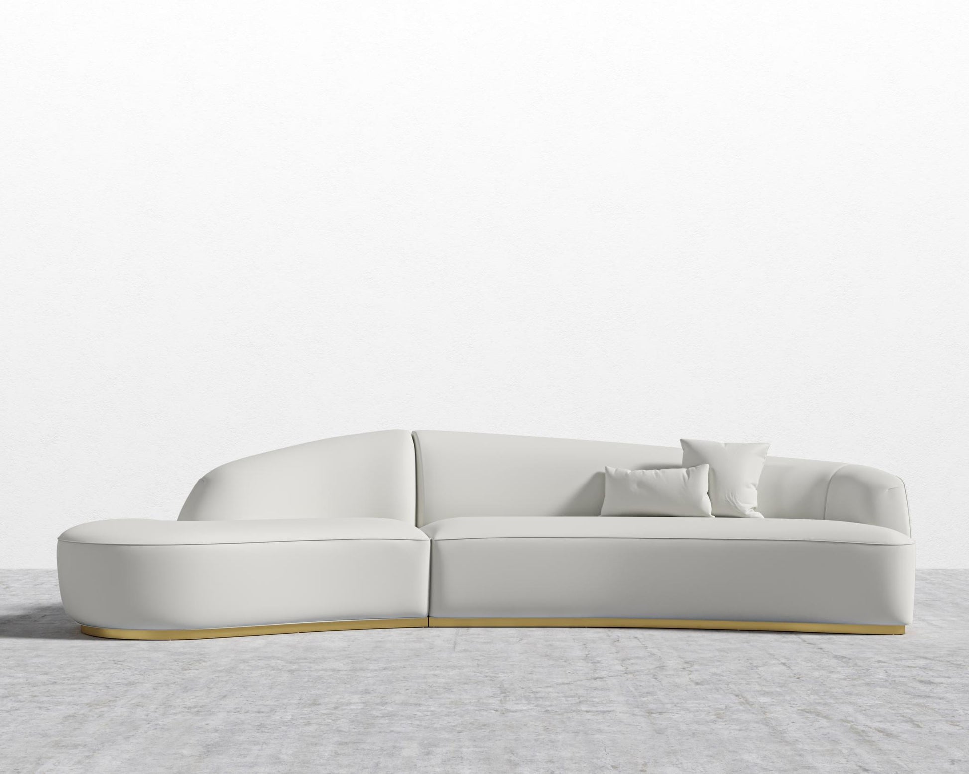 Reya Curved Sectional - Trento Microfiber leather - Trento Eggshell