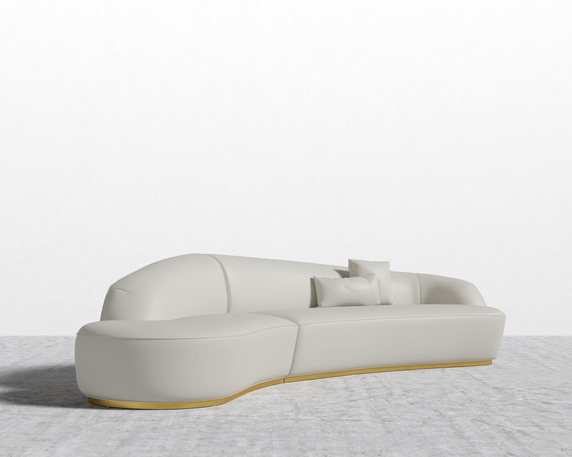 Grand Curved Sectional - Microfiber - Trento Taupe