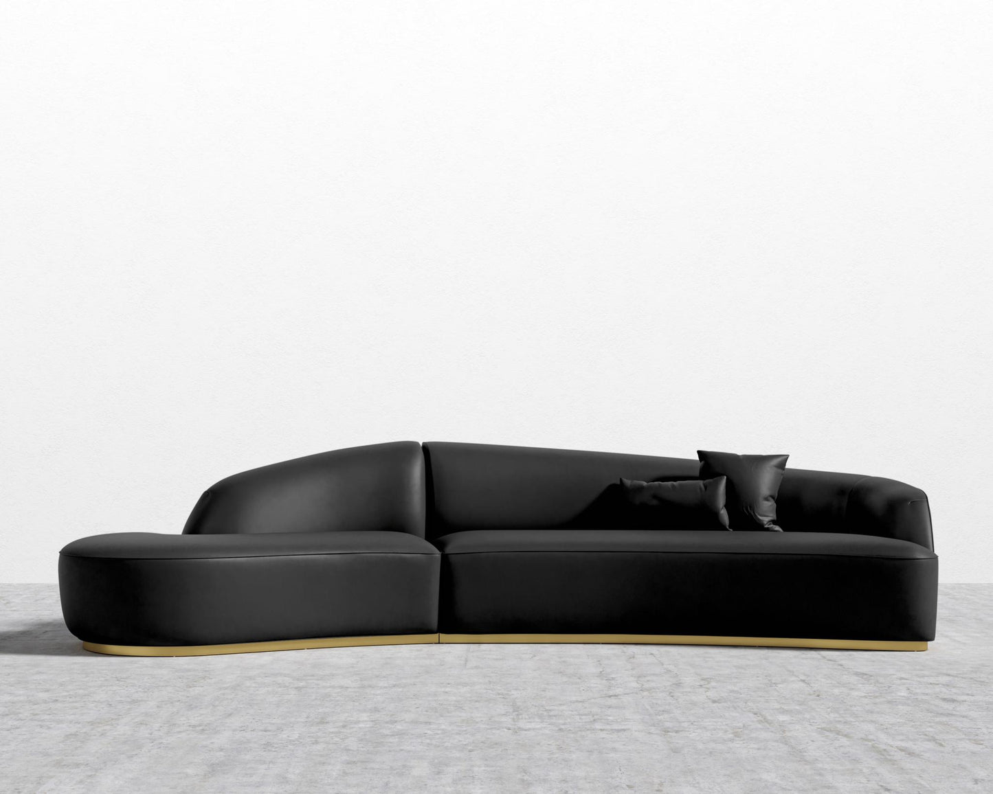 Reya Curved Sectional - Trento Microfiber leather - Trento Jet Black