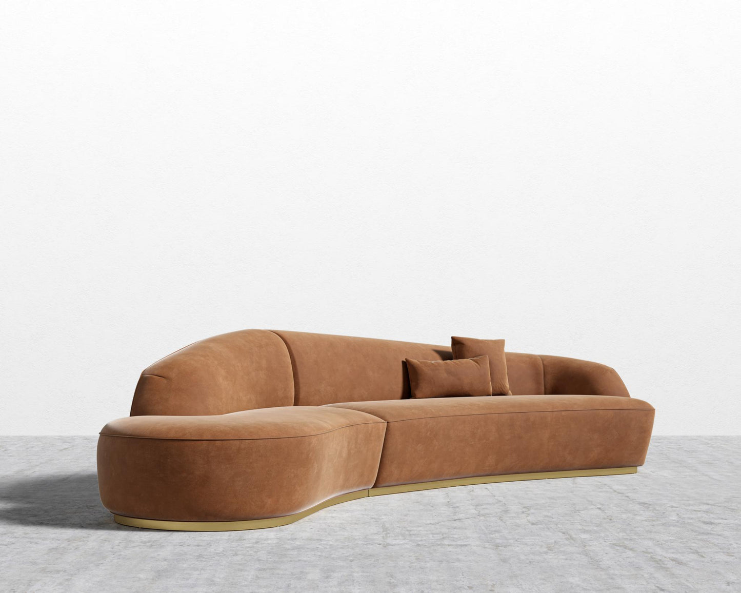 Reya Curved Sectional - Venice Vegan Suede - Cider