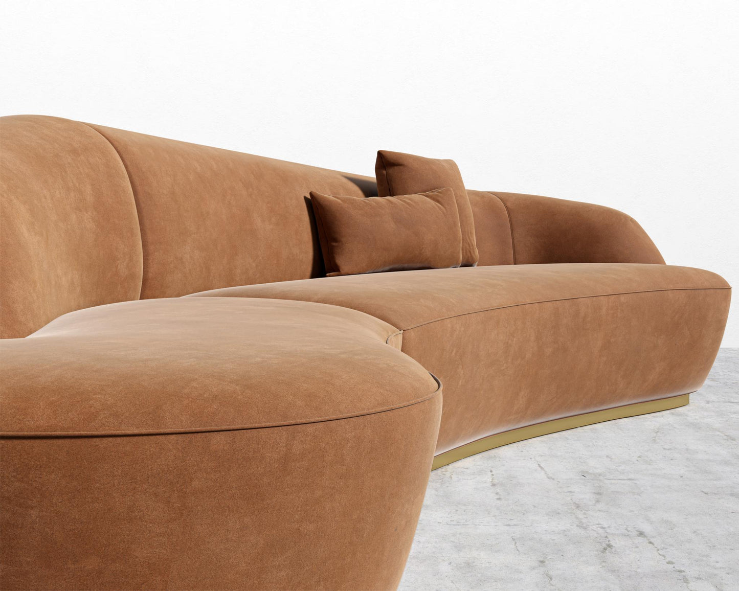 Reya Curved Sectional - Venice Vegan Suede - Cider