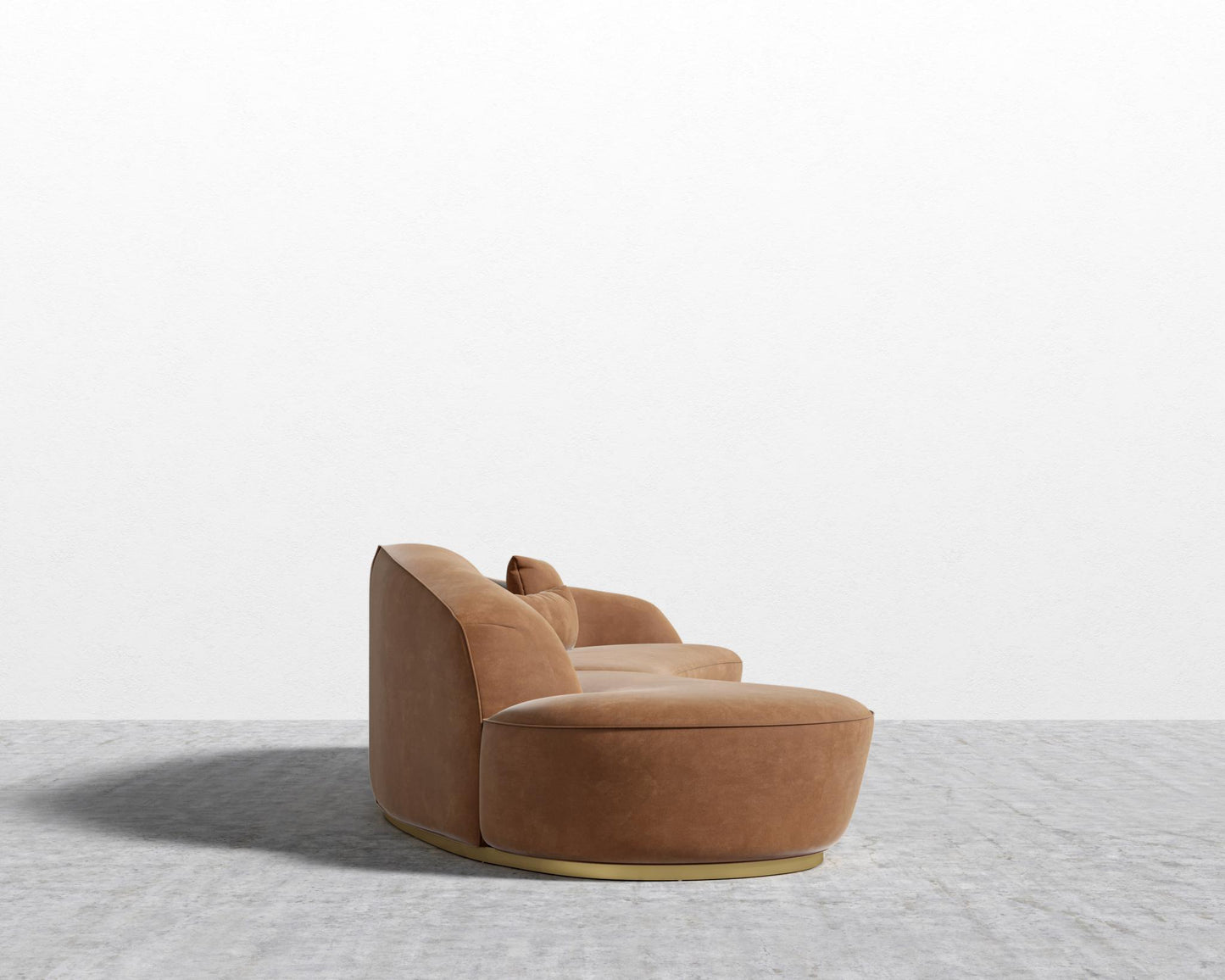 Reya Curved Sectional - Venice Vegan Suede - Cider