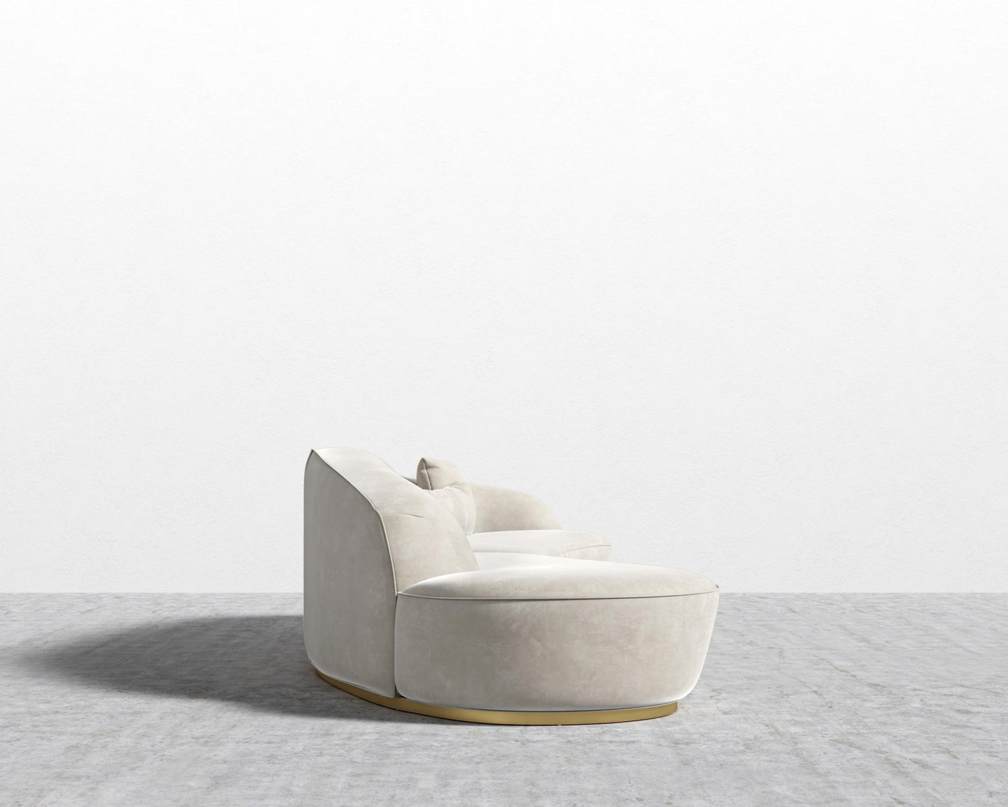 Reya Curved Sectional - Venice Vegan Suede - Latte