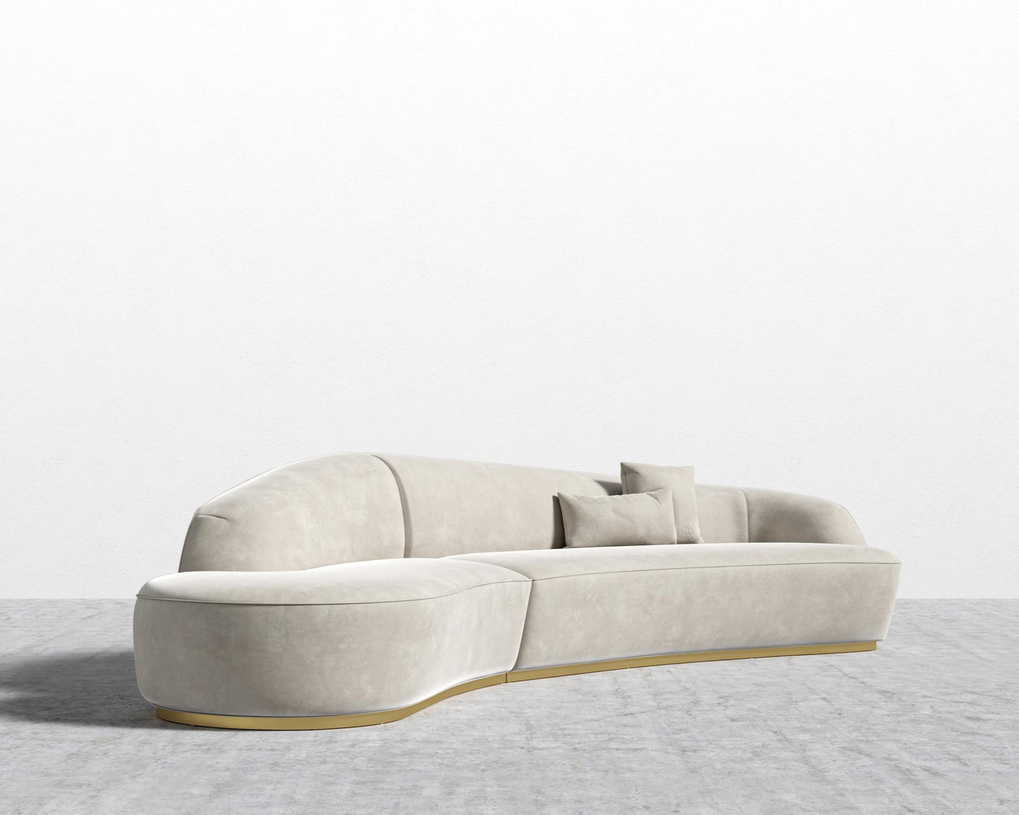Reya Curved Sectional - Venice Vegan Suede - Latte