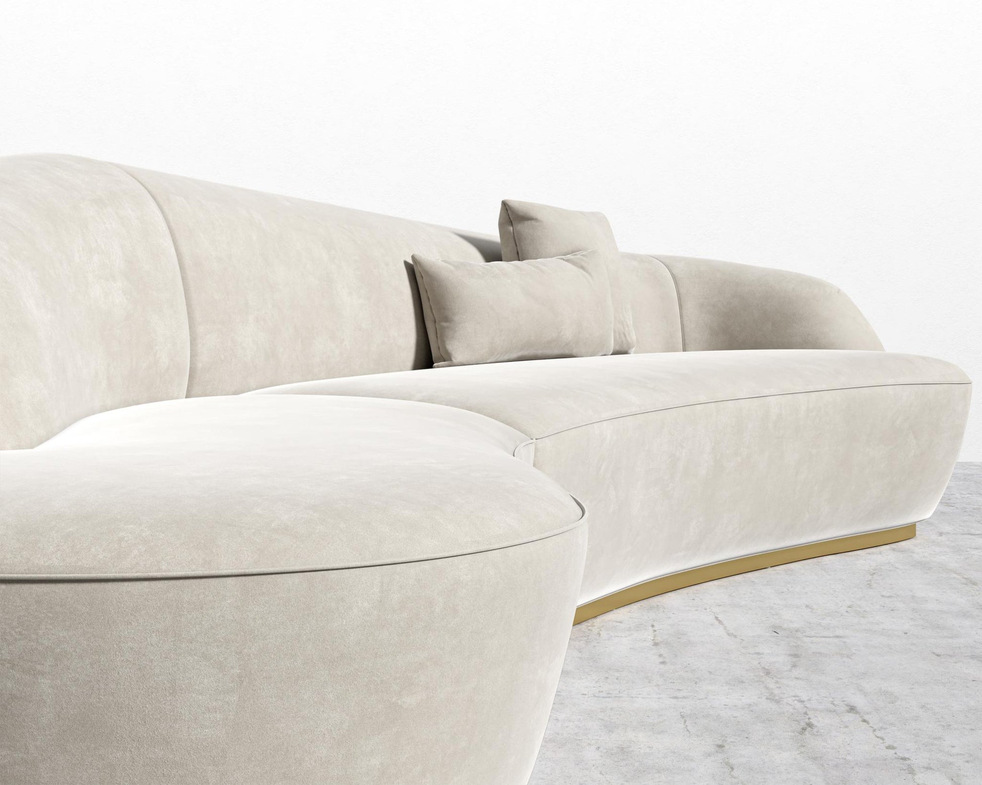 Reya Curved Sectional - Venice Vegan Suede - Latte