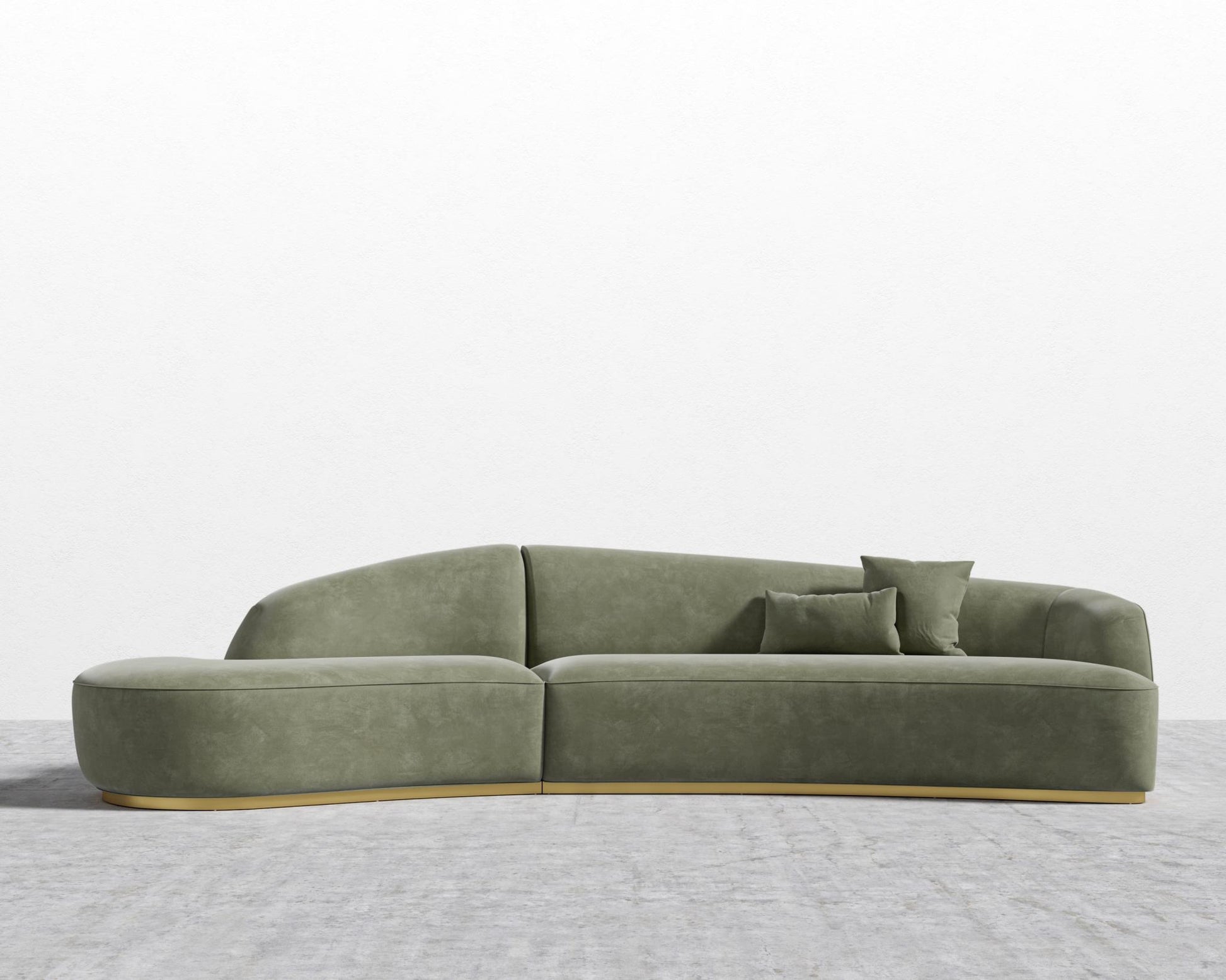 Reya Curved Sectional - Venice Vegan Suede - Sage