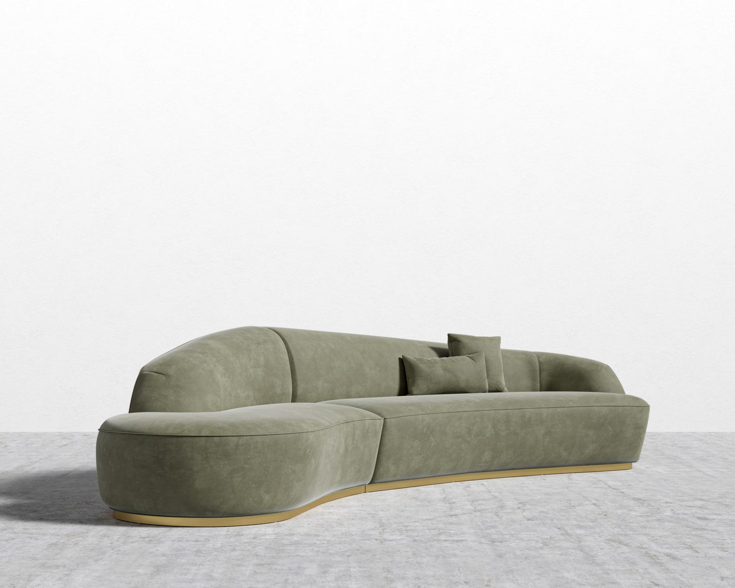 Reya Curved Sectional - Venice Vegan Suede - Sage