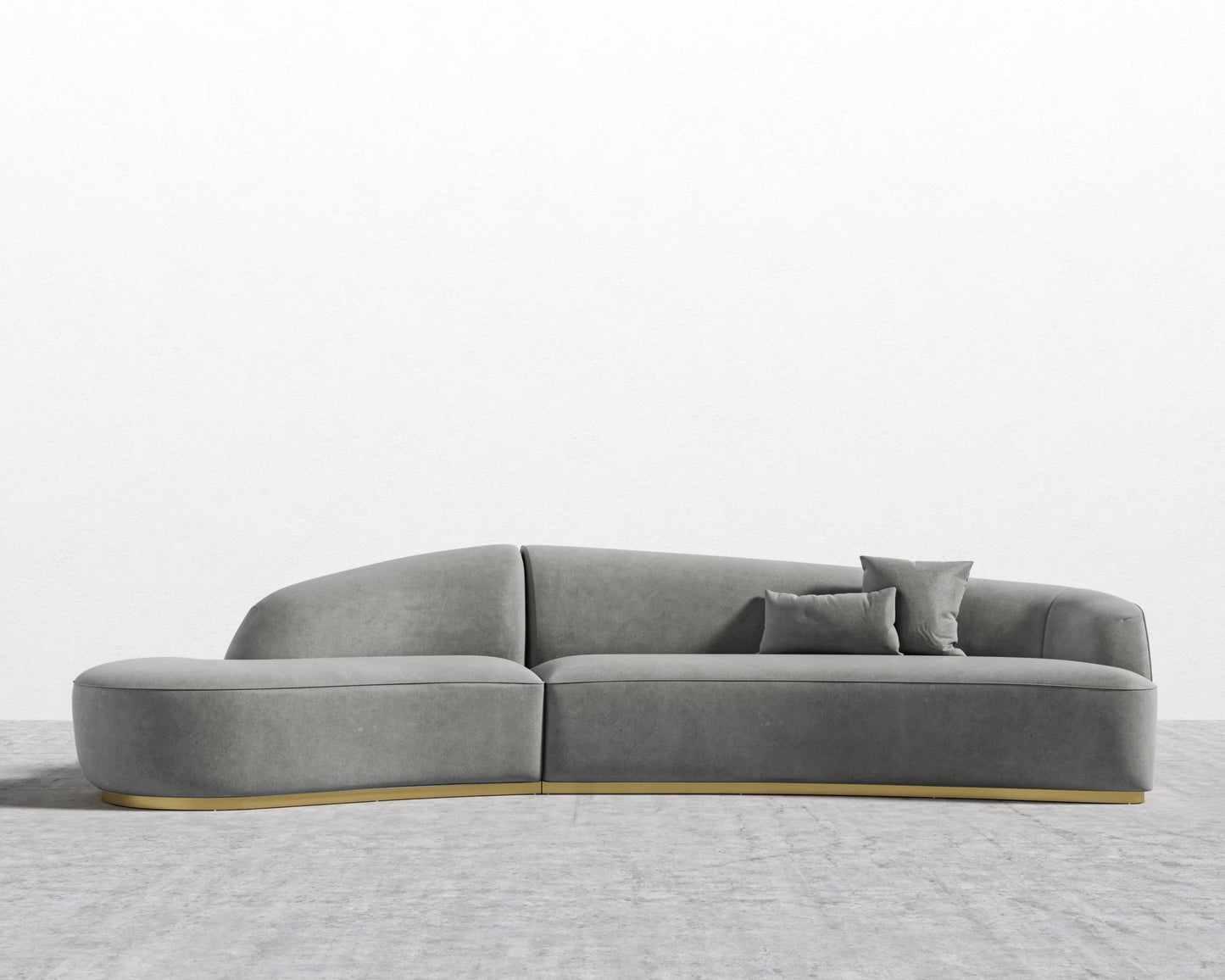 Grand Curved Sectional - Venice Suede Strato