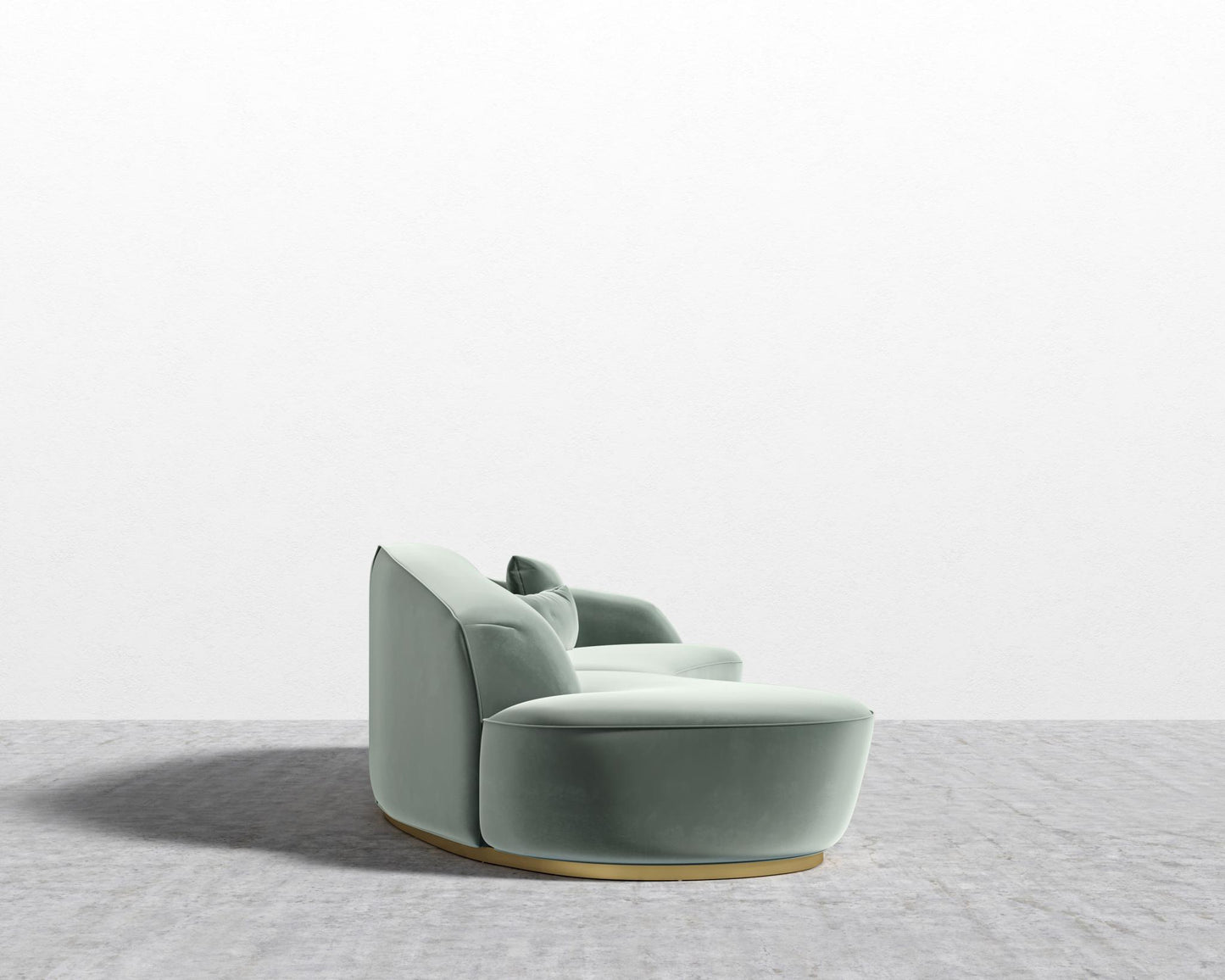 Reya Curved Sectional - Plush Velvet - Moonstone