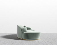 Reya Curved Sectional - Plush Velvet - Moonstone