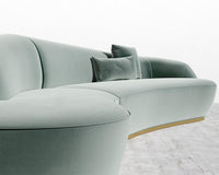 Reya Curved Sectional - Plush Velvet - Moonstone