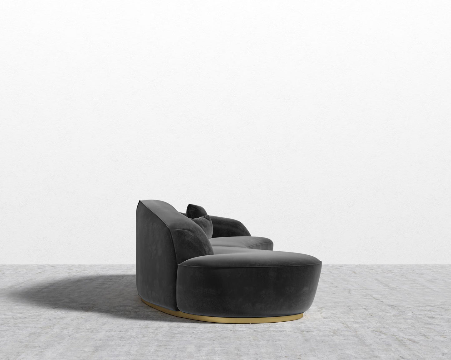 Reya Curved Sectional - Plush Velvet - Black 2022