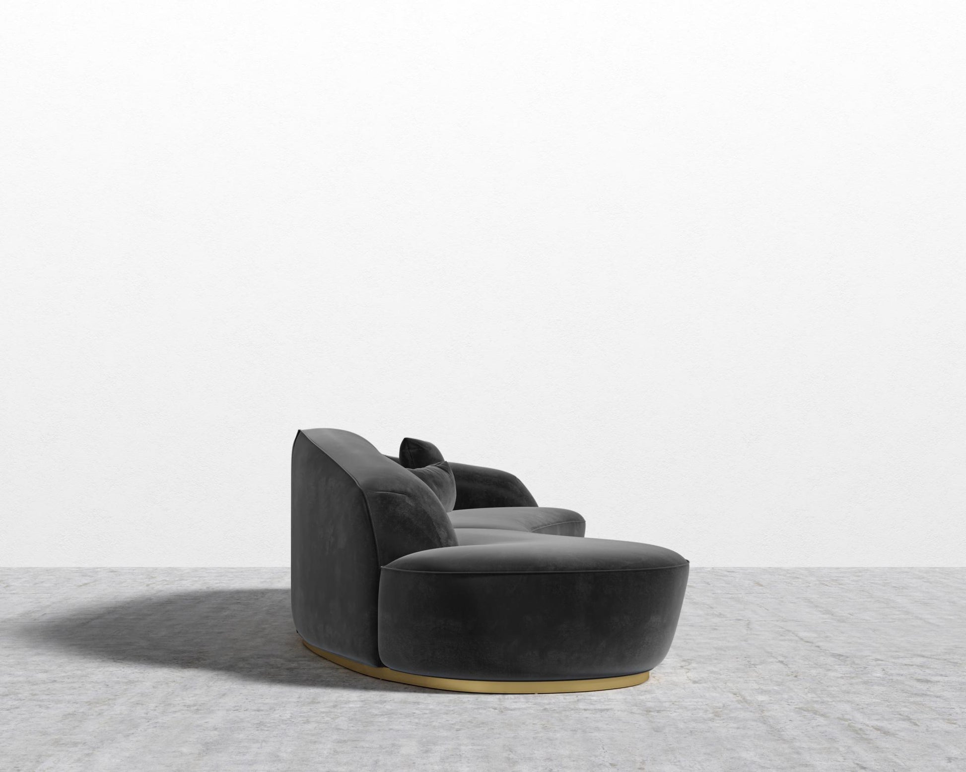 Reya Curved Sectional - Plush Velvet - Black 2022