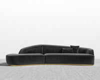 Reya Curved Sectional - Plush Velvet - Black 2022