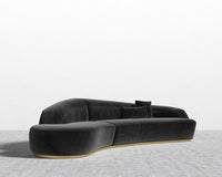 Reya Curved Sectional - Plush Velvet - Black 2022
