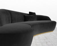 Reya Curved Sectional - Plush Velvet - Black 2022