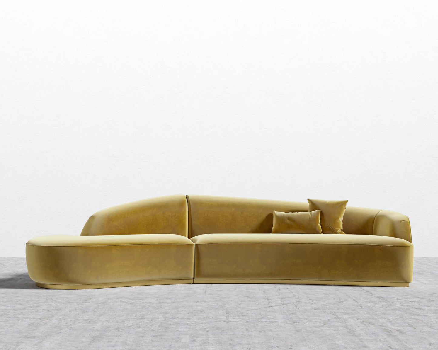 Reya Curved Sectional - Plush Velvet - Golden Beryl 2022