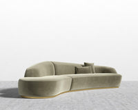 Reya Curved Sectional - Signature Plush Velvet - Olive Green