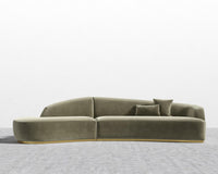 Reya Curved Sectional - Signature Plush Velvet - Olive Green