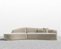 Reya Curved Sectional - Signature Plush Velvet - Warm Taupe