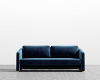 Bristol Futon - Plush Velvet - Cobalt - Brass legs