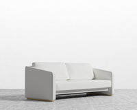 Bristol Futon - Microfiber leather - Trento Eggshell - Brass Legs