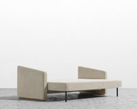 Bristol Futon - Signature Plush Velvet - Warm Taupe - Brass legs