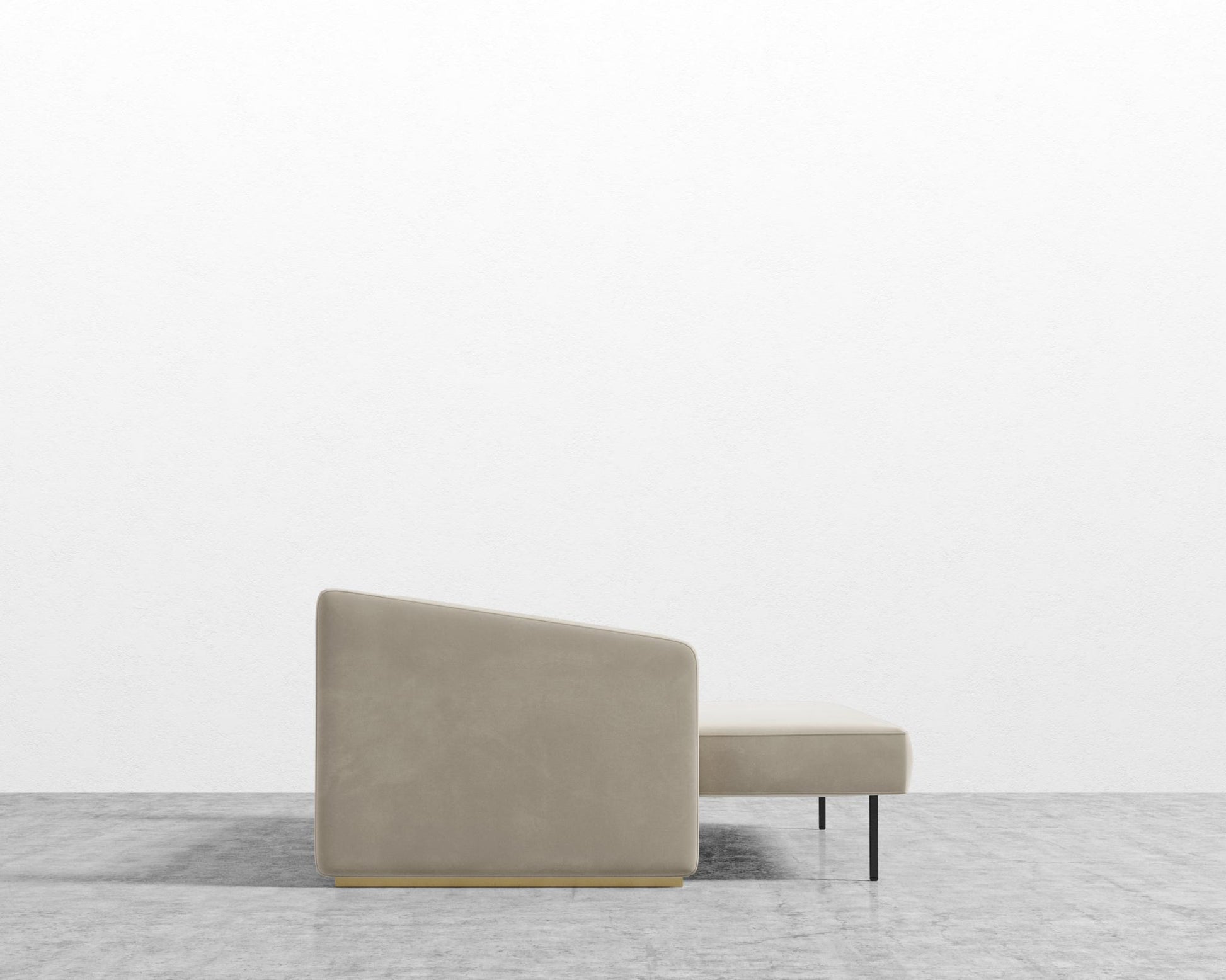 Bristol Futon - Signature Plush Velvet - Warm Taupe - Brass legs