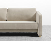 Bristol Futon - Signature Plush Velvet - Warm Taupe - Brass legs