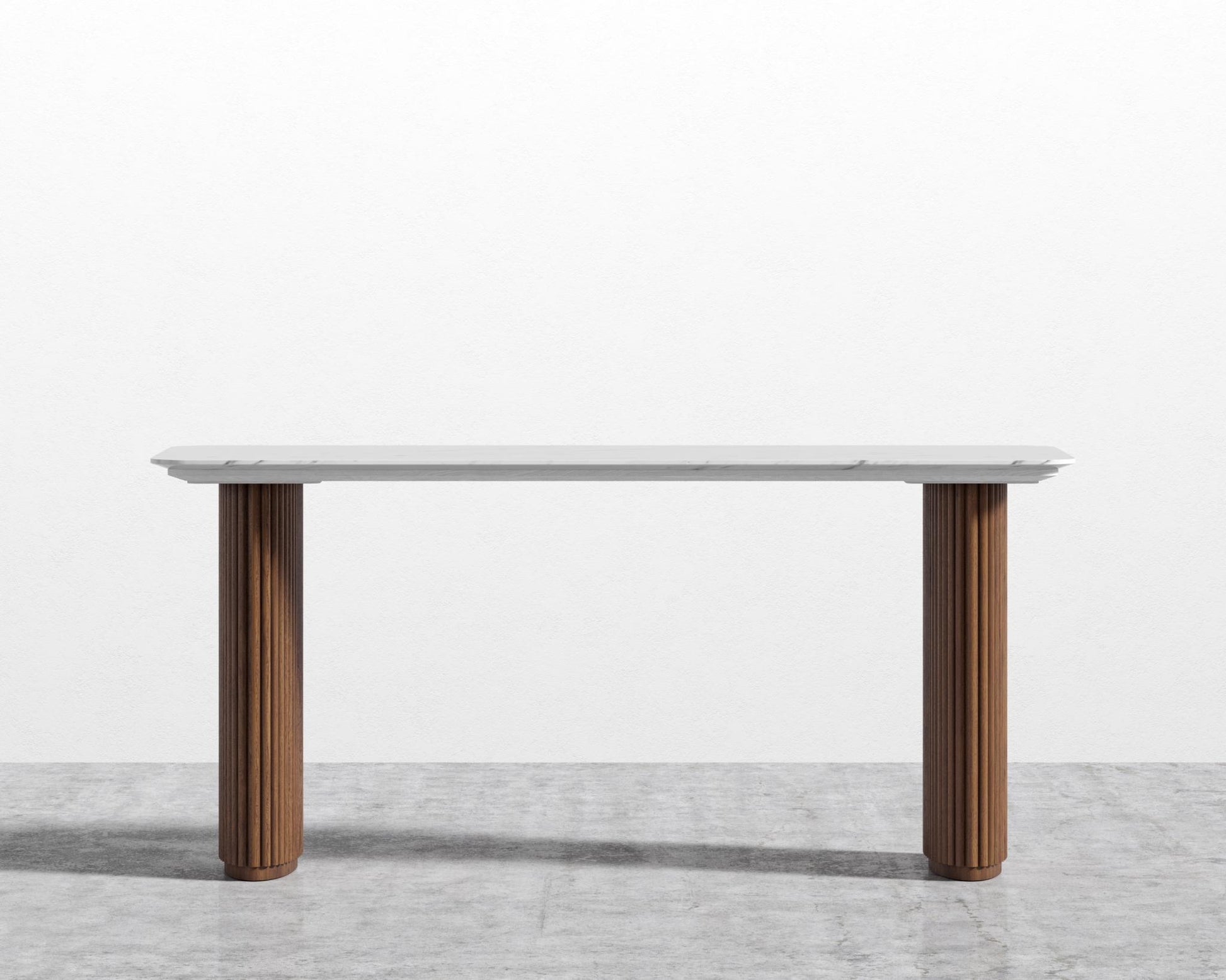 Athena Table - Walnut/White Marble - 63"