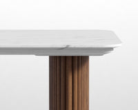 Athena Table - Walnut/White Marble - 63"