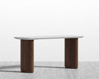 Athena Table - Walnut/White Marble - 63"