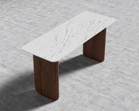Athena Table - Walnut/White Marble - 63"