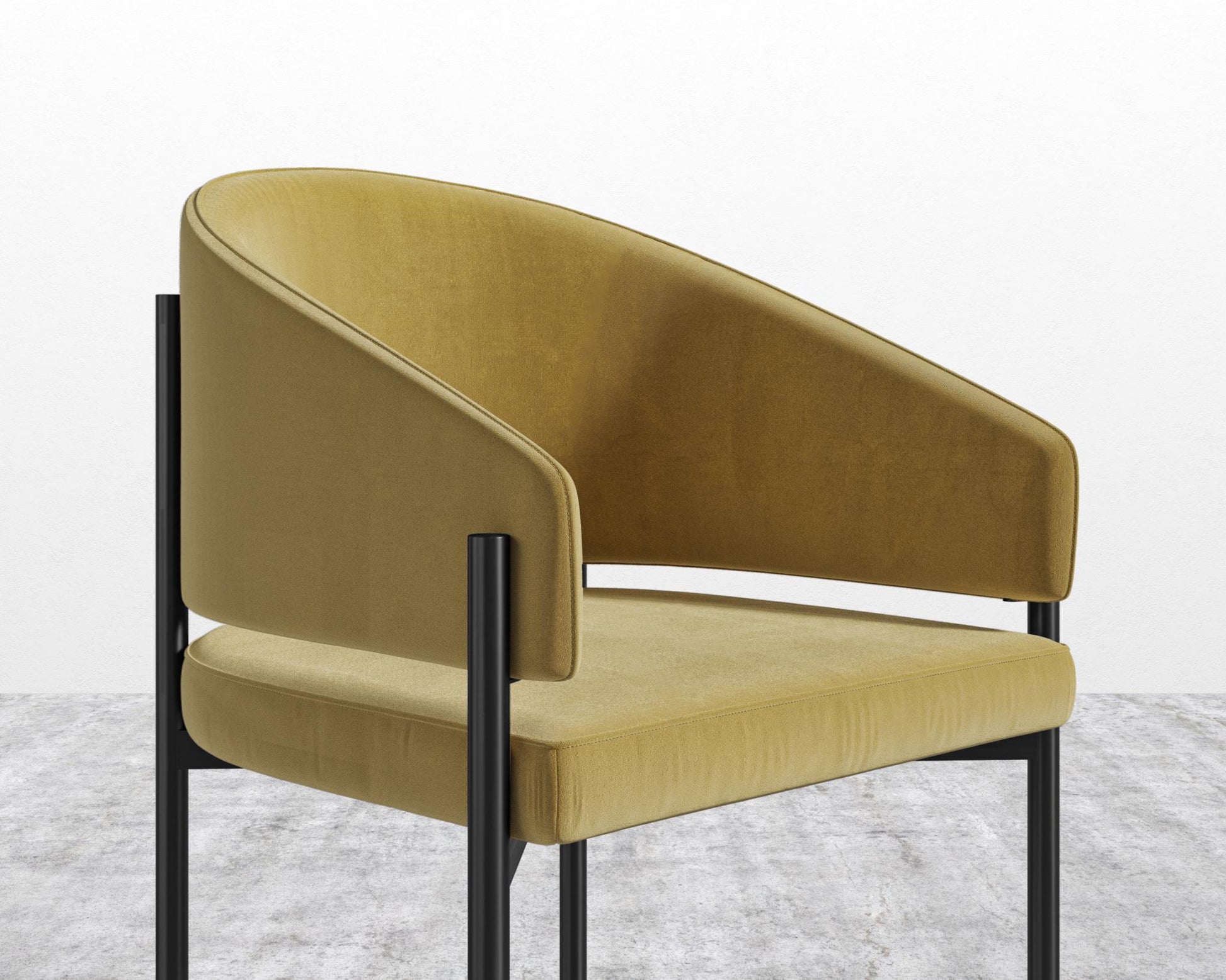 Solana Dining Chair - Plush Velvet - Golden Beryl - Black