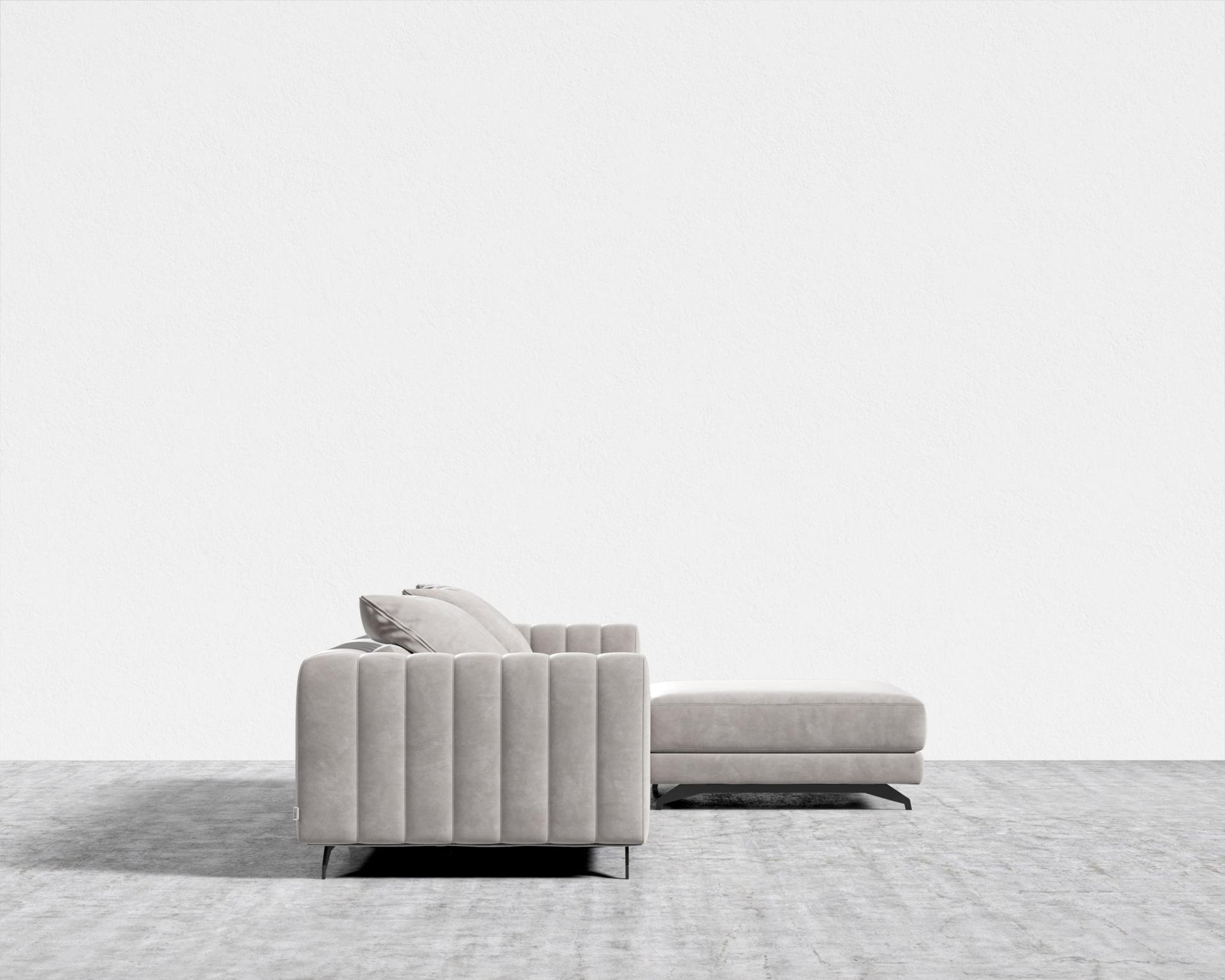 Berlin Sectional Sofa - Venice Vegan Suede - Chiffon