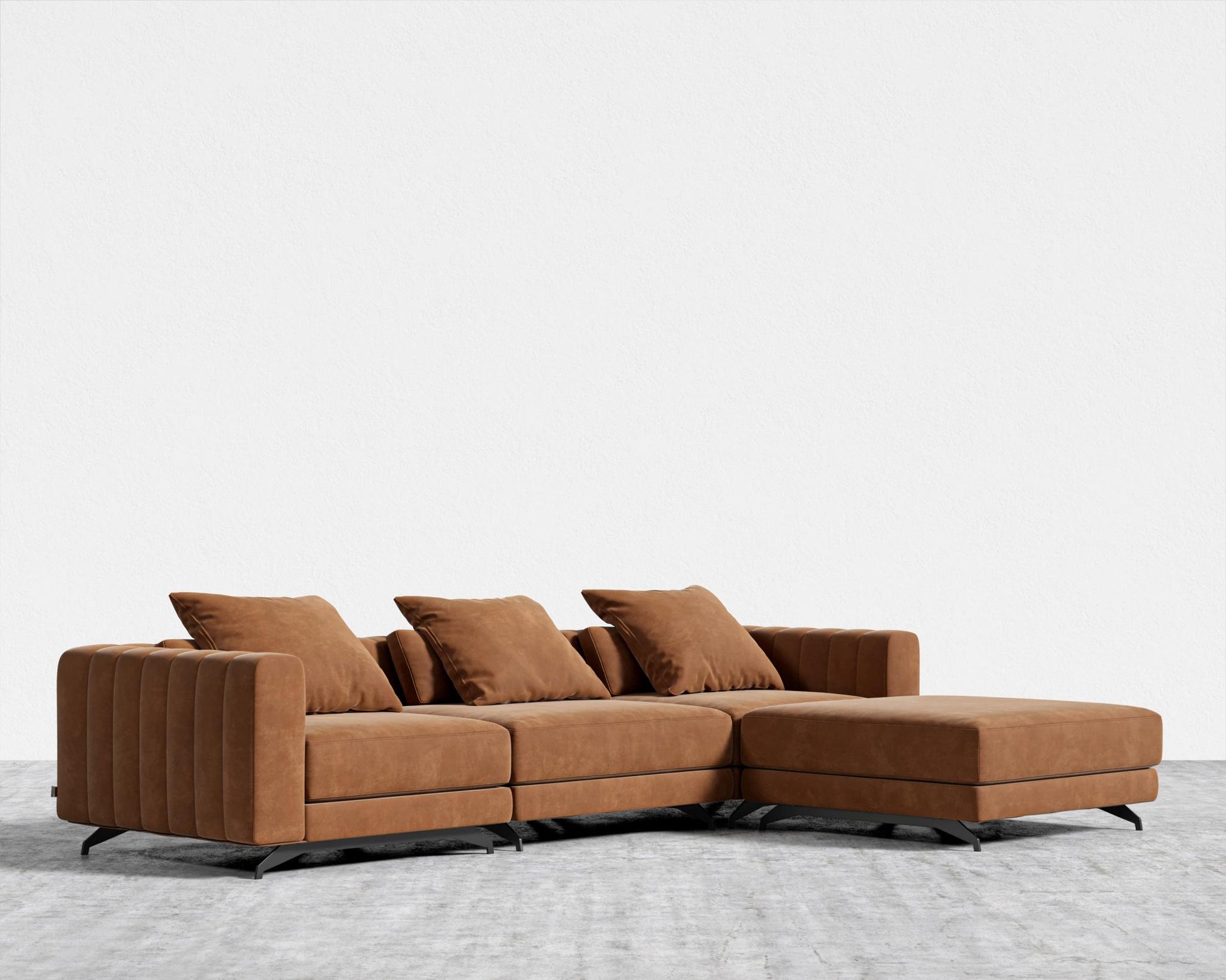 Berlin Sectional Sofa - Venice Vegan Suede - Cider