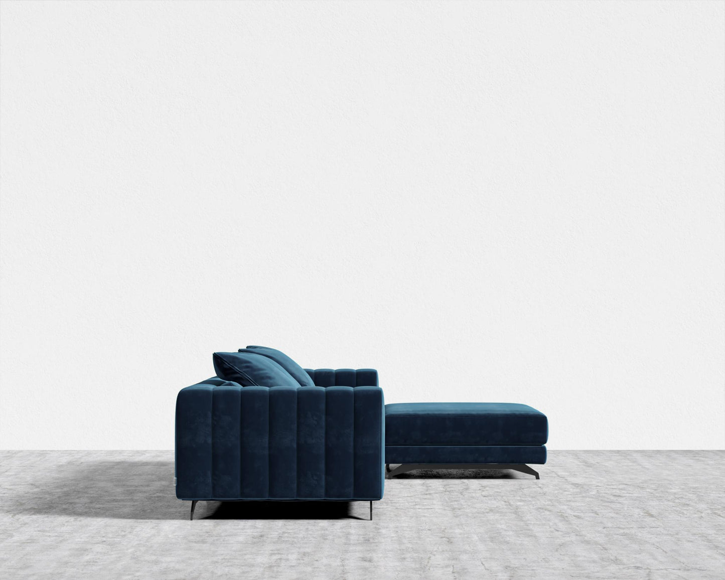 Berlin Sectional Sofa - Plush Velvet - Cobalt