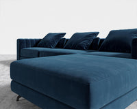 Berlin Sectional Sofa - Plush Velvet - Cobalt